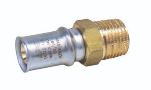 Соединители APE AP101 Дн16-32 Ру16, пресс / наружная резьба, латунные, для металлопластиковых труб