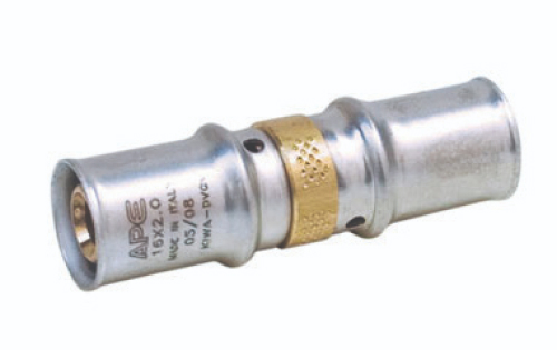 Соединители APE AP103 Дн16-63 Ру16, пресс / пресс, латунные, прямые, для металлопластиковых труб