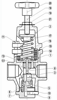 Клапан редукционный ADCA PRV25/2S Ду15 Ру25 сильфонный стальной