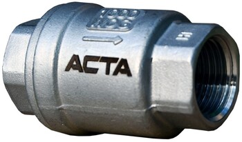 Клапаны обратные АСТА ОК351 Ду15-50 Ру40 резьбовые пружинные, корпус - нержавеющая сталь