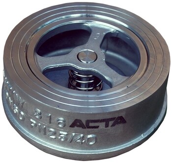 Клапаны обратные АСТА ОК352 Ду15-300 Ру25 межфланцевые пружинные, корпус - нержавеющая сталь