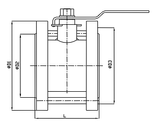 Чертеж Кран шаровый газовый КШГу аналог 11с42п Ду150 Ру16 стандартный проход