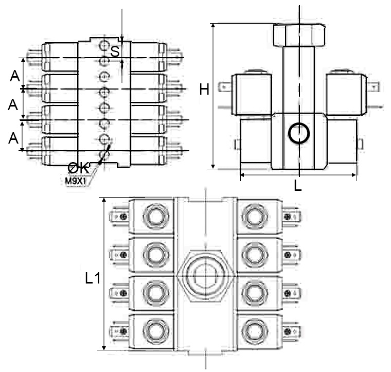 Клапаны электромагнитные соленоидные DN.ru-DHDF31 с цифровым контроллером для создания водяной завесы Ду8-6 Ру1, корпус - латунь, уплотнение - NBR, резьба G, с катушкой SA11B 220В