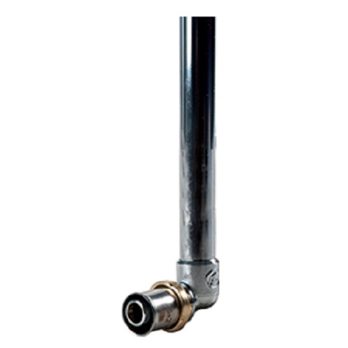 Угольники Giacomini RM128 Дн16 150-750мм Ру10 90°, пресс / пресс, латунные,  для металлопластиковых труб