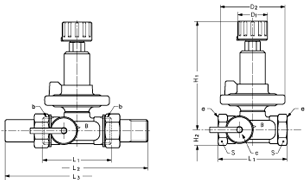 Чертеж Клапан балансировочный Danfoss ASV-PV Ду25