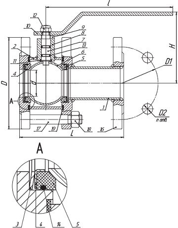 Материалы Кран шаровый LD КШ.Р.Ф.Э (11с67п) Ду65 Ру16 фланцевый стандартнопроходной с электроприводом DN.ru-008 220В
