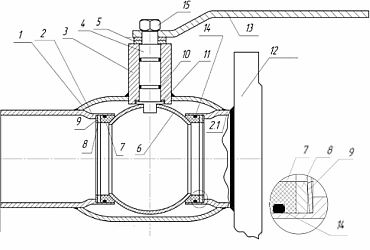 Материалы Кран шаровой LD Ду32 Ру40 фланцевый газовый проход: стандартный