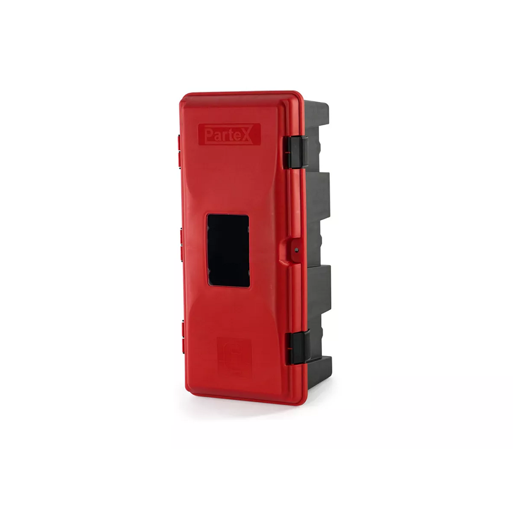 Шкаф-ящик пожарный ШПО-102 для огнетушителя Partex (до 8 кг) красный, для установки на транспортных средствах, пластиковый
