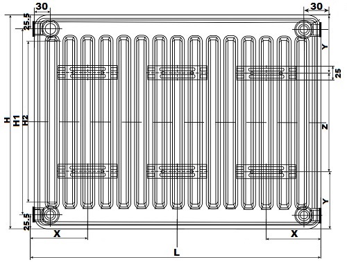 Радиатор Oasis Pro PB 21-5-21 500x2100 мм настенный, панельный, присоединение резьбовое - 1/2