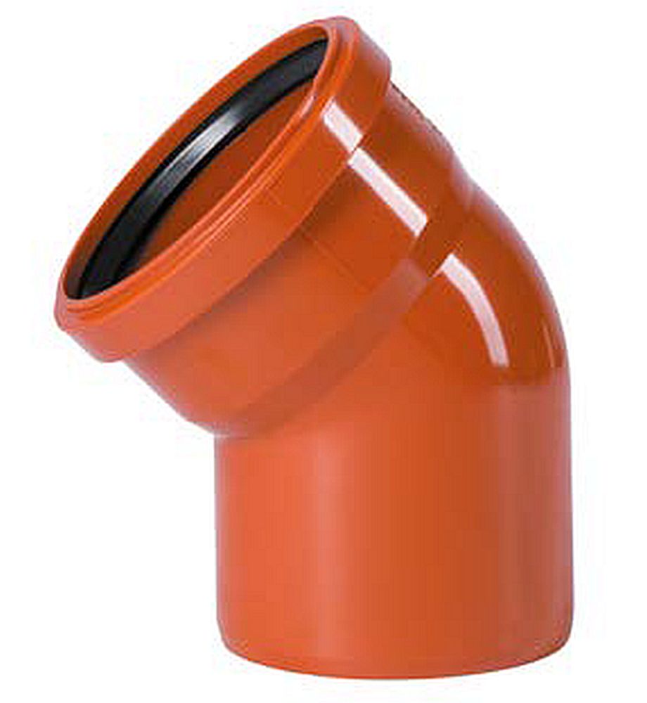 Отвод НПВХ Ostendorf KGB Дн250 угол 87 градусов раструбный для наружной канализации, безнапорный, цвет - оранжево-коричневый RAL 8023