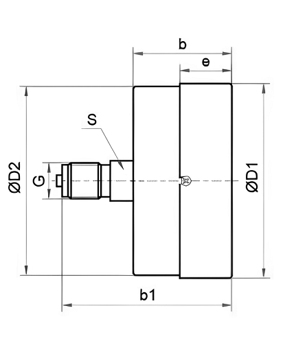 Манометр Росма ТМ-310Т.00 (0-1 MПа) G1/4 1.5 общетехнический 63 мм, осевое присоединение, 0-1 MПа, класс точности 1.5