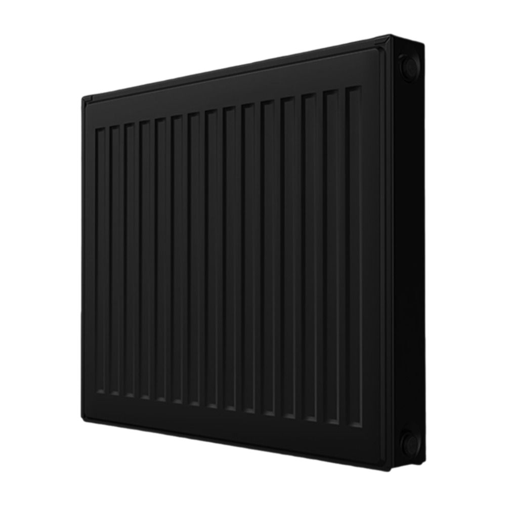 Радиатор панельный Royal Thermo COMPACT C21-400-400 Noir Sable 0.564 кВт настенный, присоединение резьбовое - 1/2″, подключение - боковое, универсальное, стальной, цвет - черный