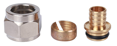 Фитинг компрессионный STOUT SFC-0024 Дн16х2,0x1/2″ Ру10, для труб из сшитого полиэтилена, корпус материала латунь