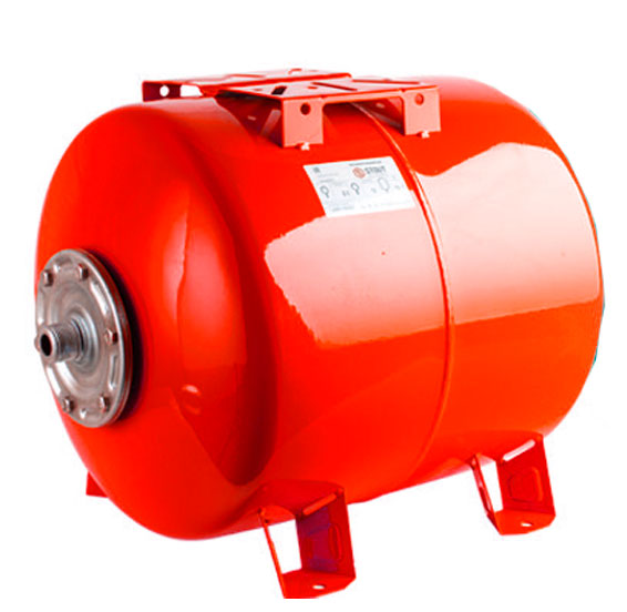 Расширительный бак STOUT STH-0006-000100 100 л  6 бар, корпус  — сталь, модификация —  вертикальный, размещение патрубка присоединения —  боковое, для отопления (красный цвет)