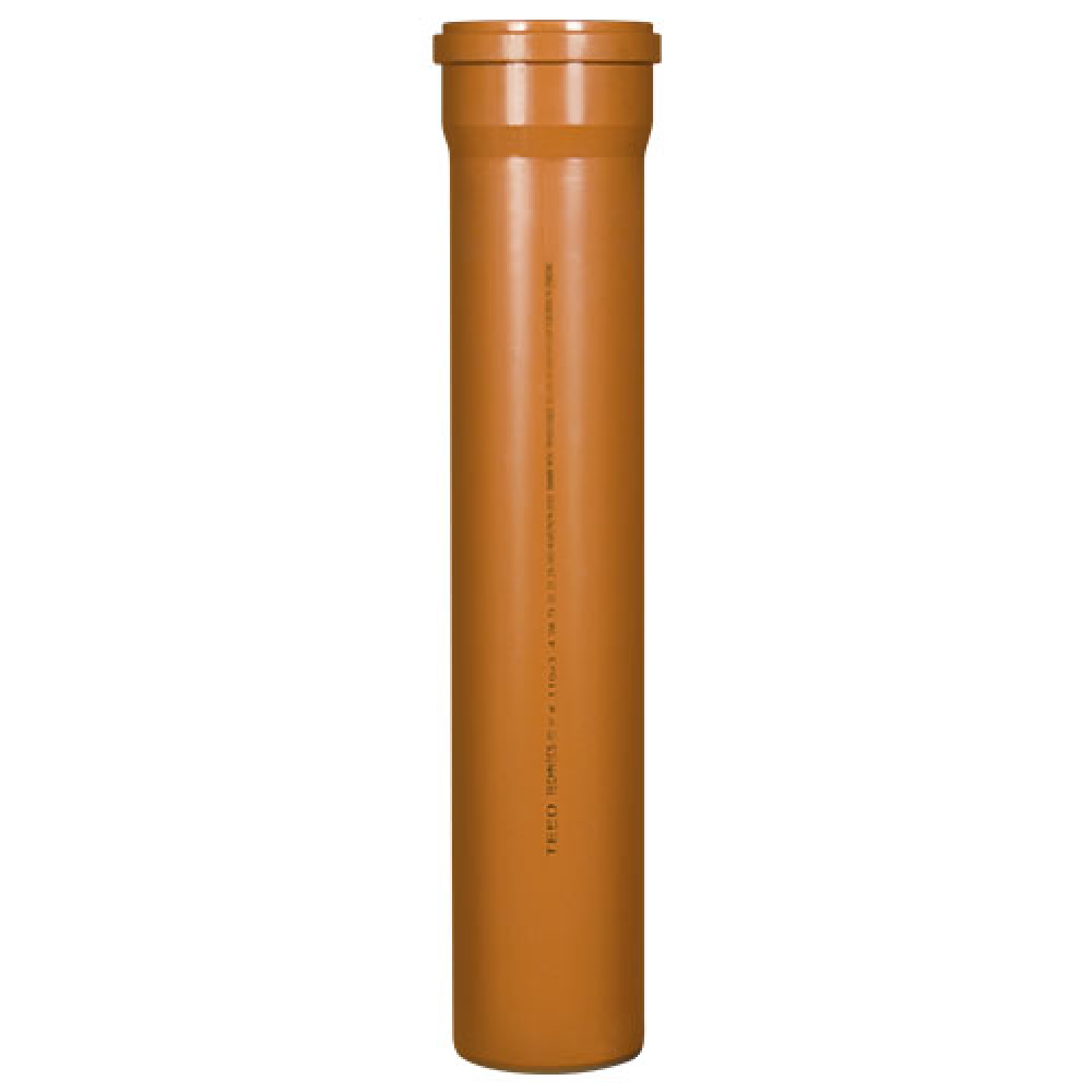 Труба TEBO SN4 Дн110х3.4 мм, длина 500 мм, полипропиленовая, для наружной канализации, с раструбом