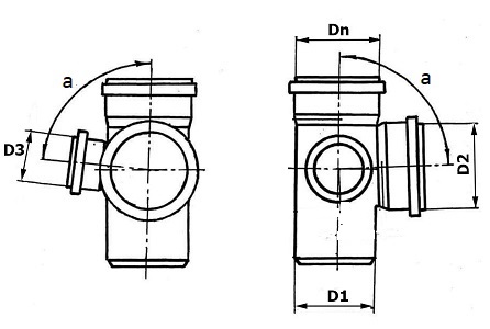 Крестовины двухплоскостные СЧЗ Ду50-110 90° чугунные для внутренней канализации