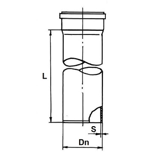Труба наружная Расал Дн110 (3,2 мм), канализационная, длина 1,0 м, из НПВХ