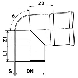 Отвод полипропиленовый 87° Дн110 Политэк для внутренней канализации