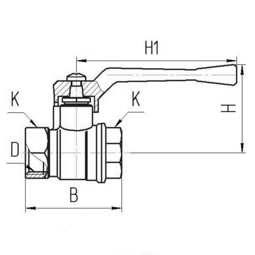 Кран шаровой газовый БАЗ А10 11б27п 3/4″ Ду20 Ру40 полнопроходной, латунный, внутренняя-внутренняя резьба, ручка-рычаг