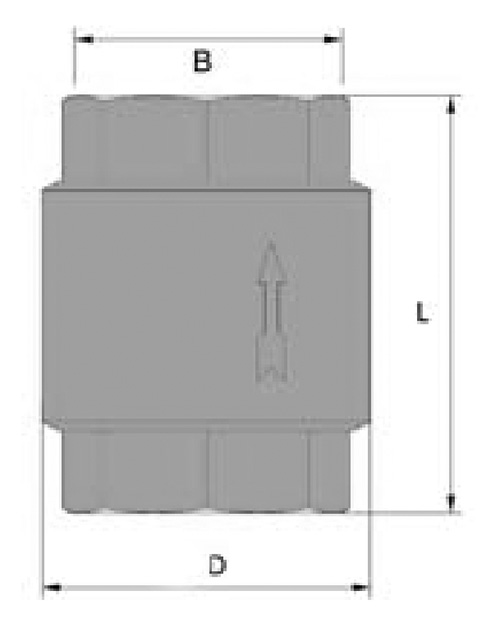 Клапан обратный пружинный EUROS ST4001 3/4″ Ду20 Ру16 с пластиковым золотником, внутренняя резьба, корпус - латунь