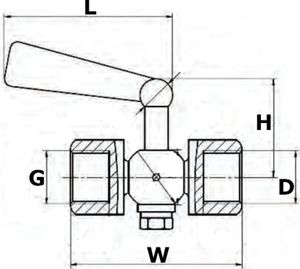 Кран для манометра ABRA VFM16-VV Ду15 Ру16 трехходовой, внутренняя/внутренняя резьба, присоединение G1/2