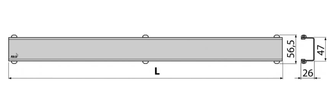 Решетка для лотка душевого Alca Plast DESIGN 550 мм нержавеющая сталь, глянцевая