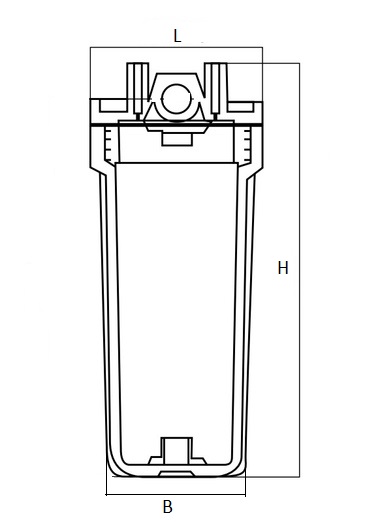 Магистральный фильтр для воды Аквабрайт АБФ-10ББ-Л Big Blue 10″, латунная резьба 1″ (корпус, ключ)