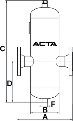 Сепараторы пара и сжатого воздуха АСТА С25 Ду15-300 Ру16/25/40/63 фланцевые, корпус - углеродистая сталь