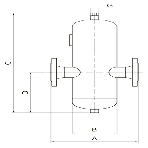 Сепаратор пара и сжатого воздуха АСТА С133 Ду250 Ру25 Тмакс=300°С, фланцевый, корпус - углеродистая сталь