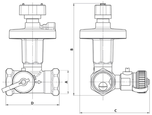 Клапан балансировочный BROEN перепад 0.05-0.25 бар 1 1/4″ Ду32 Ру25 резьбовой автоматический