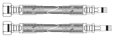 Гибкие подводки для смесителей Центр Сантехники 0.3-2м 1/2″ гайка-штуцер М10 (пара), нейлоновая оплетка