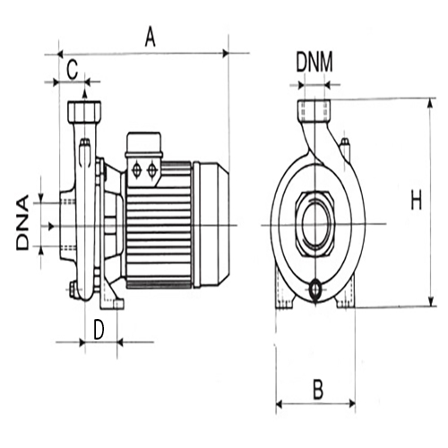 Насос центробежный DAB K 14/400M 230В Ру6, однофазный, резьбовое соединение 2″x2″