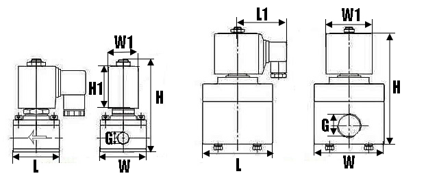 Клапан электромагнитный соленоидный двухходовой DN.ru-DHF11-40 (НО), Ду40 (1 1/2 дюйм) Ру1 корпус - PTFE с антикоррозийным покрытием, уплотнение - PTFE, резьба G, с катушкой 220В