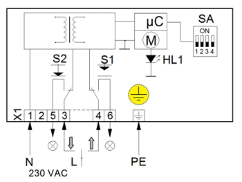 Эскиз Клапан регулирующий двухходовой DN.ru 25ч945п Ду50 Ру16 с электроприводом TSL-1600-25-1-230-IP67