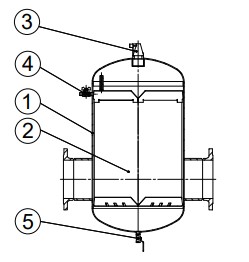 Сепаратор воздуха Гранэйр Тип В Ду400 Ру10 фланцевый, корпус - углеродистая сталь