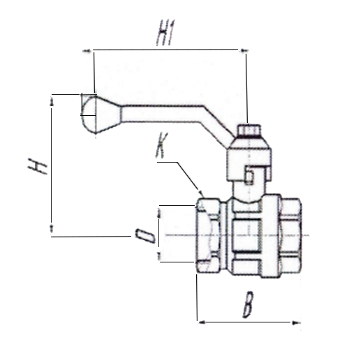 Кран шаровой ГАЛЛОП Крепыш 320 (аналог 11Б27П1) 3/4″ Ду20 Ру16 полнопроходной внутренняя резьба с рычагом, латунный