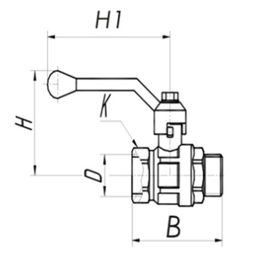 Кран шаровой ГАЛЛОП Крепыш 321 (аналог 11Б27П1) 1/2″ Ду15 Ру16 полнопроходной наружная-внутренняя резба, с рычагом, латунный