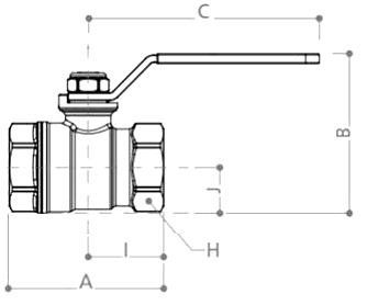 Кран шаровый Gekon GK 551 1/2″ Ду15 Ру35 полнопроходной муфтовый, хромированный внутренняя / внутренняя резьба ручка-бабочка корпус - латунь