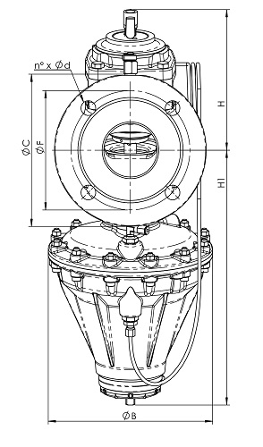 Клапан балансировочный Giacomini R206CF-HIGH Ду80 Ру16 Рп80-160 автоматический, фланцевый, Kvs83.7 м3/ч, регулируемый перепад давления 80-160 кПа, в комплекте с импульсной трубкой, корпус - чугун
