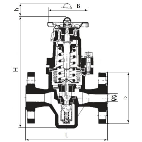 Регулятор давления после себя Гранрег КАТ41R Ду15 Ру25, диапазон рабочих давлений 0.14-1.7 бар, тип присоединения-резьбовой