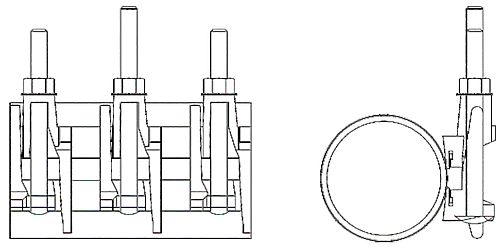 Хомуты ремонтные IDRA Ду50-300 (Дн57-336) Ру16 L=200-400 мм с чугунным замком, корпус – нержавеющая сталь, уплотнение - EPDM вафельного типа