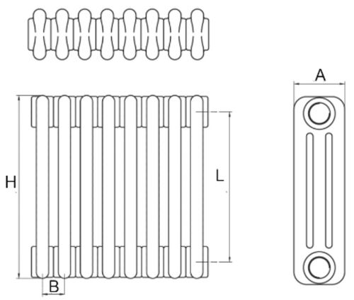 Радиатор стальной трубчатый IRSAP Tesi 3 высота 365 мм, 36 секций, присоединение резьбовое - 1/2″, подключение - боковое T02, теплоотдача 1752 Вт, цвет - коричневый