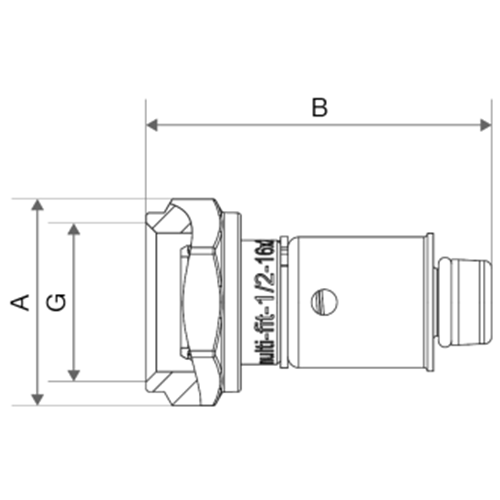 Соединитель Itap 510 Multi-Fit Дн20(2.25)х3/4″ Ру20, латунный, пресс/внутренняя резьба