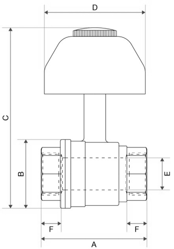 Кран шаровой Itap 136 1/2″ Ду15 Ру30 полнопроходной, двухходовой, материал корпуса - латунь, ВР, под штукатурку