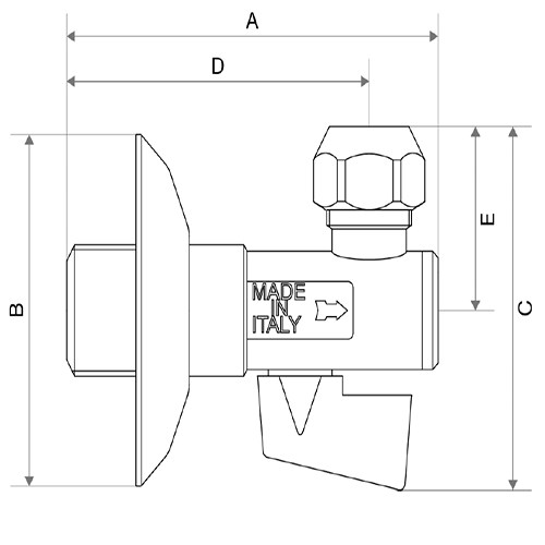 Кран шаровой Itap 385 Ду10x1/2″ Ру8 стандартнопроходной, для смесителя с фильтром и трубками, наружная резьба, ручка-флажок, корпус - хромированная латунь