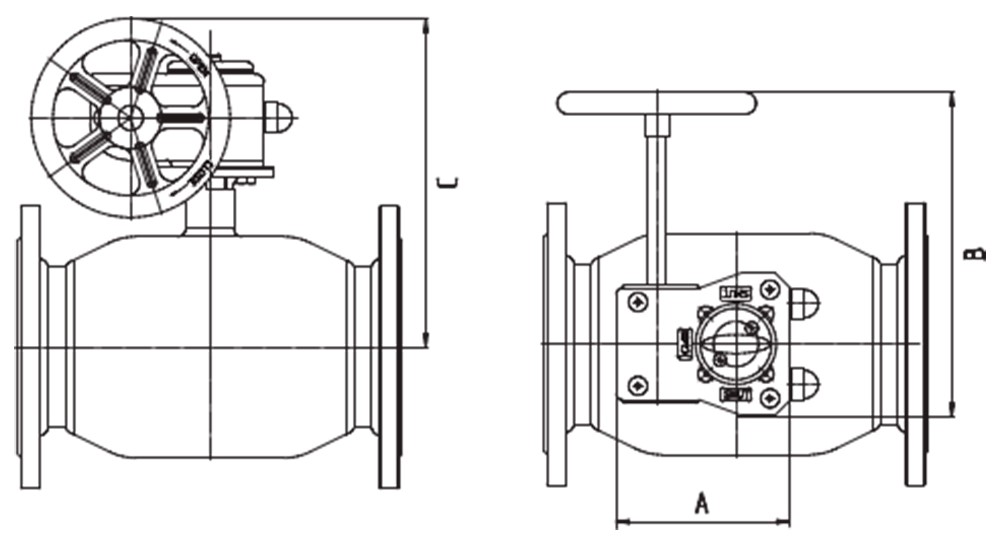Кран шаровой LD КШ.Ц.Ф.Р Energy Regula Ду100 Ру16 стандартнопроходной, сталь 20, фланцевый, с редуктором