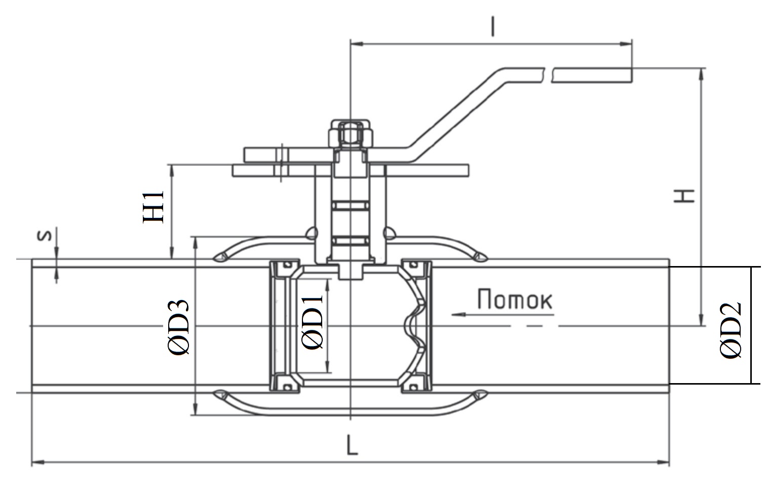 Кран шаровый LD КШ.Ц.П.Э.Н/П.02.R Ду20 Ру40, стандартнопроходный, регулирующий, корпус - сталь 20, уплотнение - EPDM, под приварку, под электропривод