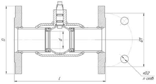 Кран шаровый LD КШ.Ц.Ф.Э 6″x125 Ду150x125 Ру16 фланцевый, стандартнопроходной, под электропривод, корпус - сталь 12Х18Н10Т