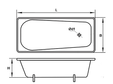 Ванна стальная эмалированная Maroni Simple 120x70x38