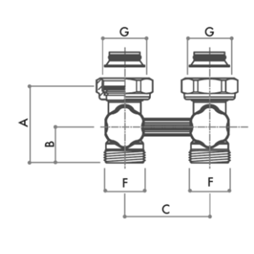 Клапаны прямые запорные для радиатора LUXOR M 172